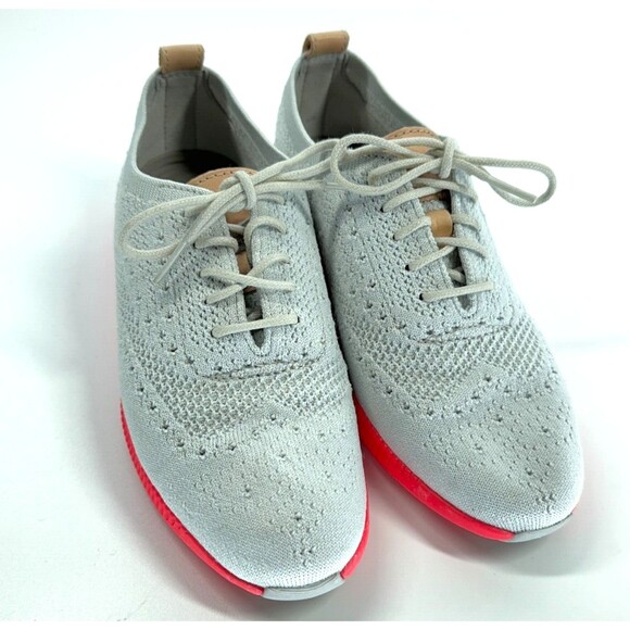 Women Cole Haan Zero Grand Stitchlite 2Knit Oxford Shoes Vapor Gray/ Flame 5B - Picture 2 of 10